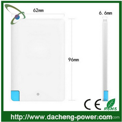 Hotly selling 2500mAH credit card size power bank for smartphone Iphone4/5/6